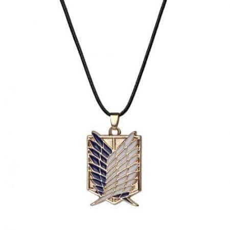 Japanese Anime Attack on Titan Necklace Wings of Liberty Shingeki No Kyojin Leather Chain Gold Silver Pendant Accessories Women 1