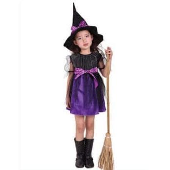 2019 New Arrival Halloween Party Children Kids Cosplay Witch Costume For Girls Halloween Costume Party Witch Dress With Hat #30