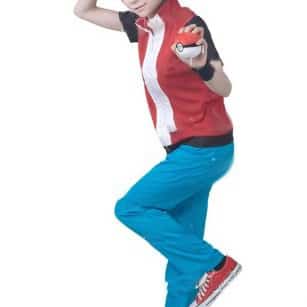 Anime Game Trainer Red Cosplay Costume With Hat And Wristguards Included - Ash Ketchum Cosplay Outfit