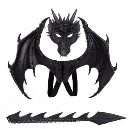 Animal Cospty Dragon Costume Purim Christmas Gift Carnival Party Kids Cosplay Set Wing and Tail Children's day faucet Costume 4