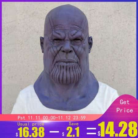 Deluxe Thanos Mask Infinity Gauntlet Avengers Infinity War Gloves Helmet Cosplay Thanos Masks Halloween Party Collection Props