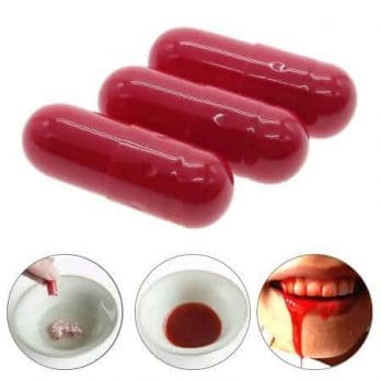 3 Pcs Joke Capsules Fake Blood Pill Horror Capsules Funny Halloween Prank Trick Toys Costume Party Decoration April Fools Day