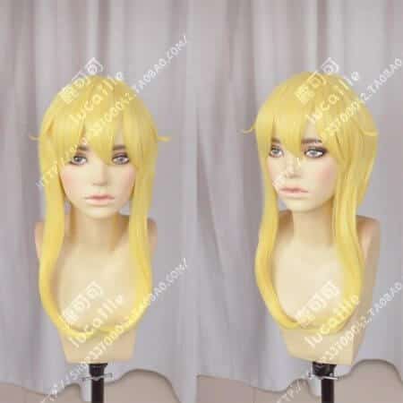 Kakegurui Mary Saotome Meari Blonde Ponytail Hair Heat Resistant Cosplay Costume Wig + Silk Ribbon + Wig Cap 3