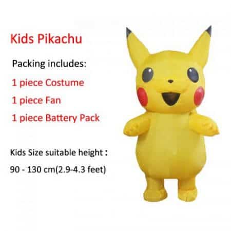 Aufblasbares Pikachu Kostüm für Kinder und Erwachsene 41