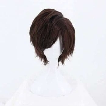 Game OW Overwatch Tracer Short Brown Cosplay Wig Synthetic Halloween Costume Party Stage Play Brown Hair Wigs 4