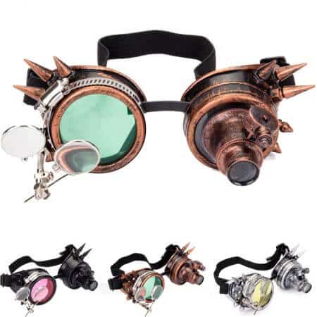 FLORATA Rivet Goggles Men Women Steampunk Vintage Round Sun Glasses Gothic Goggles Vintage Retro Punk Sunglass 2