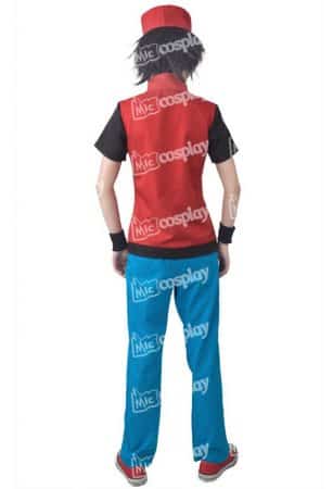 Anime Game Trainer Red Cosplay Costume With Hat And Wristguards Included - Ash Ketchum Cosplay Outfit 5