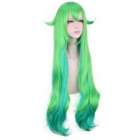 ccutoo 100cm Green Blue Mix Curly Long Synthetic Wig LOL Lulu Soraka Star Guardian League of Legends Cosplay Costume Wigs Hair 1