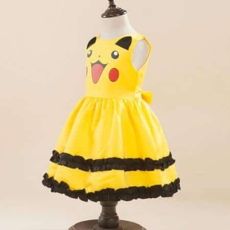 Pikachu Kostüm Kleid für kleine Mädchen 3