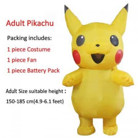 Aufblasbares Pikachu Kostüm für Kinder und Erwachsene 40