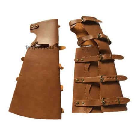 Medieval leather bracers with buckles 37