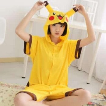 Anime pajamas Pikachu men/women adult kids short sleeve cotton cartoon pajamas summer Unisex poke Cosplay Kigurumi costume