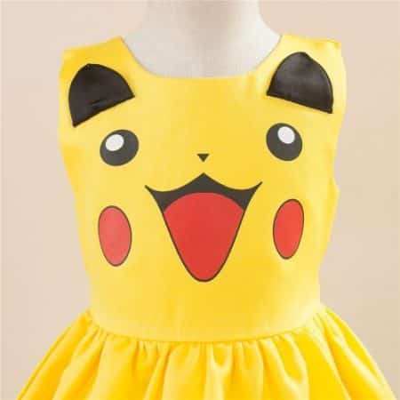 Girls Pikachu costume Cute Ball Gown Dress Kids Child Lovely Dress Costume Anime Cosplay Pokemon Go Costume Birthday Party Dress 2