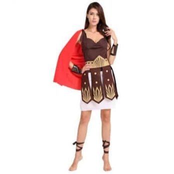 Umorden Halloween Purim Adult Ancient Roman Greek Warrior Gladiator Costume Knight Julius Caesar Costumes for Men Women Couple 3