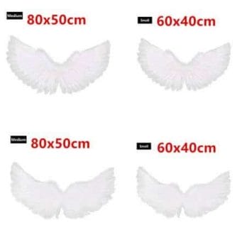 YiZYiF Children's White Feather Angel Wings for Dance Party Cosplay Costume Stage Show Masquerade Carnival Holiday Fancy Dress 5