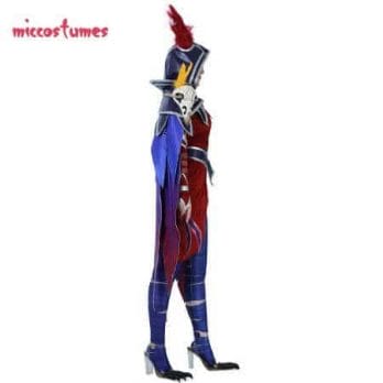 Xayah Cosplay Costume Woman The Rebel Halloween Outfit with Ears, Bird feet covers and Skull decoration 3