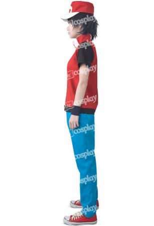 Anime Game Trainer Red Cosplay Costume With Hat And Wristguards Included - Ash Ketchum Cosplay Outfit 4