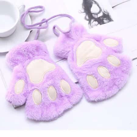 Cuddly half-finger gloves in paw shape for children and adults 9