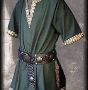 Adult Men Medieval Knight Warrior Costume Green Tunic Clothing Norman Chevalier Braid Viking Pirate Saxon LARP Top Shirt For Men 2