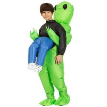 New Purim Scary Green Inflatable Alien costume Cosplay Mascot Inflatable Monster suit Party  Halloween Costume for Kids Adult 2