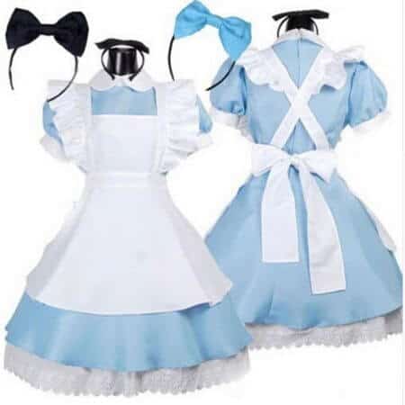 Halloween Women Adult Anime Alice In Wonderland Blue Party Dress Alice Dream Women Sissy Maid Lolita Cosplay Costume