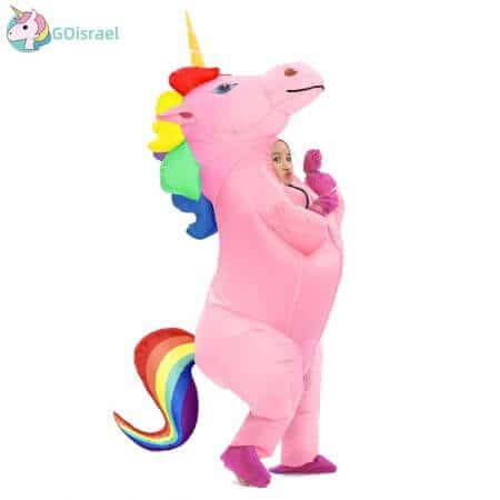New Adult Kids Inflatable Unicorn Costume Pony Halloween Costumes for Women Men Cosplay Fantasia Party Inflatable Suit Jumpsuit