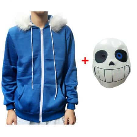 Sans Undertale Cosplay Hoodies Latex Mask FRESH SKELETON jacket sans plus velvet hooded zipper sweater animation game outfit