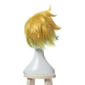 L-email wig New Arrival Game LOL Ezreal Character Cosplay Wigs 30cm Short Heat Resistant Synthetic Hair Perucas Cosplay Wig 3