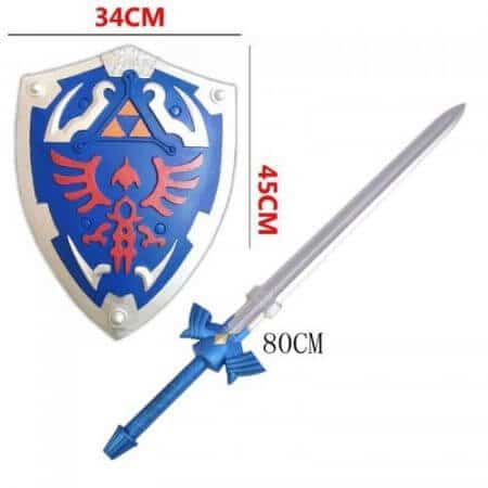 2 Pcs/Set 1:1 Cosplay Skyward Sword & Shield Link Safety PU Material Weapon Sword Safety PU Kids Gift