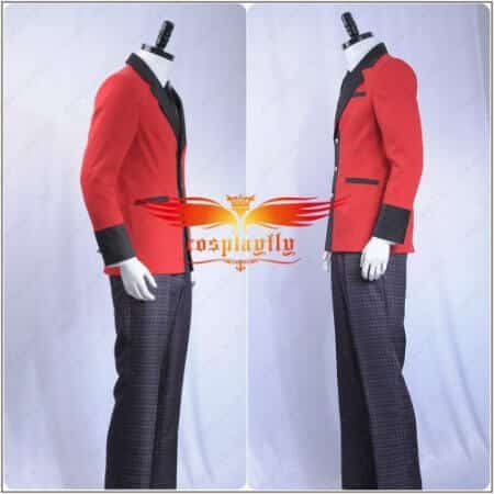 Kakegurui: Compulsive Gambler Manyuuda Kaede Suzui Ryota Cosplay Costume Custom Men Uniform Red Jacket Printed Pants Shirt Tie 2