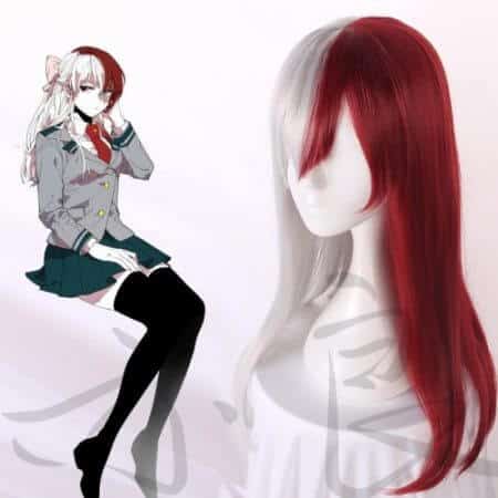 My Hero Academia Todoroki Shoto Red and White Long Party Wig 4