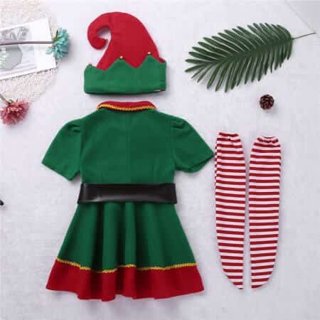 Grünes Weihnacht Elfen Kostüm für Kinder 26