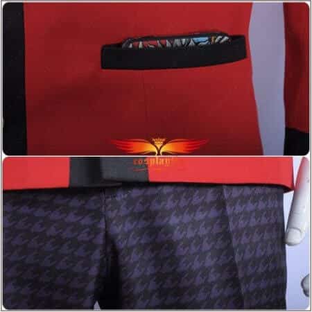 Kakegurui: Compulsive Gambler Manyuuda Kaede Suzui Ryota Cosplay Costume Custom Men Uniform Red Jacket Printed Pants Shirt Tie 4