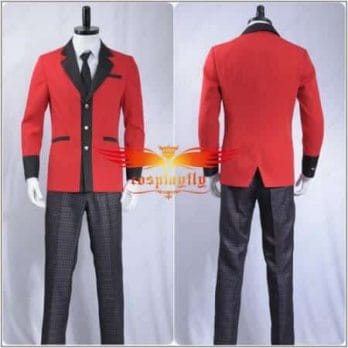Kakegurui: Compulsive Gambler Manyuuda Kaede Suzui Ryota Cosplay Costume Custom Men Uniform Red Jacket Printed Pants Shirt Tie 1
