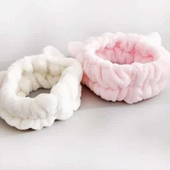 Women Girls Cute Coral Fleece Cat Ears Elastic Headbands Soft Comfortable Wash Face Bath Hairbands Photo Prop Hair Accessories 5