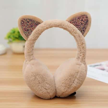 Warme Kunstpelz Ohrenschützer mit Katze Ohren 36
