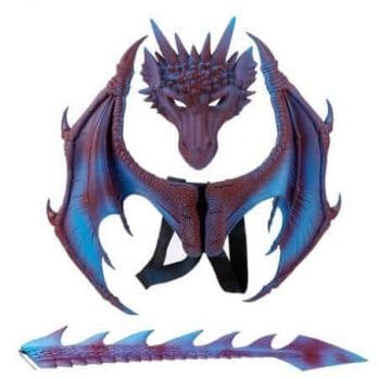 Animal Cospty Dragon Costume Purim Christmas Gift Carnival Party Kids Cosplay Set Wing and Tail Children's day faucet Costume 3