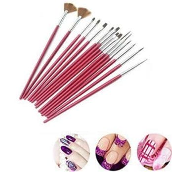 15PCS Face Body Paint Brushes With Henna Stencils Set Professional Nylon Hair Painting Nail Brush For Body Art Tattoo Templates 5