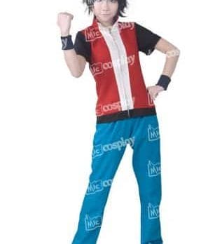 Anime Game Trainer Red Cosplay Costume With Hat And Wristguards Included - Ash Ketchum Cosplay Outfit 1