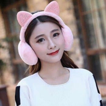 Winter Autumn Warm Faux Fur Earmuffs Cute Cat Ear Earflap Plush Earmuff for Girls Ladies Women Hairbands Rhinestone Ear Muffs 5
