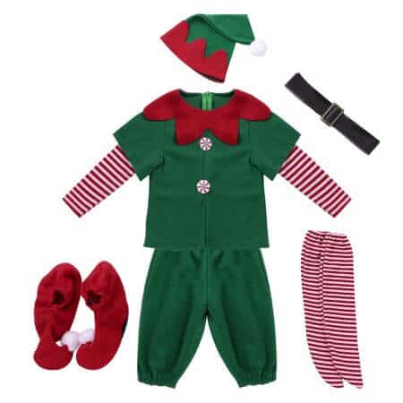 Grünes Weihnacht Elfen Kostüm für Kinder 56