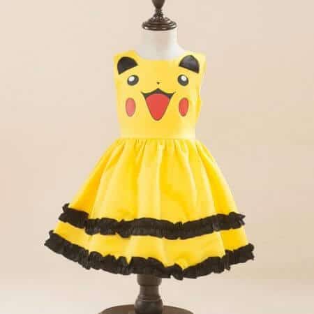 Pikachu Kostüm Kleid für kleine Mädchen 2