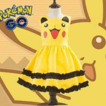 Girls Pikachu costume Cute Ball Gown Dress Kids Child Lovely Dress Costume Anime Cosplay Pokemon Go Costume Birthday Party Dress 1