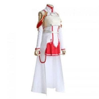 Anime Sword Art Online Asuna Yuuki Dress Cosplay Costumes Uniform for Halloween SAO Asuna Battle Suit Outfits Full Set with Wig 2
