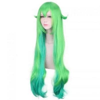 ccutoo 100cm Green Blue Mix Curly Long Synthetic Wig LOL Lulu Soraka Star Guardian League of Legends Cosplay Costume Wigs Hair 2