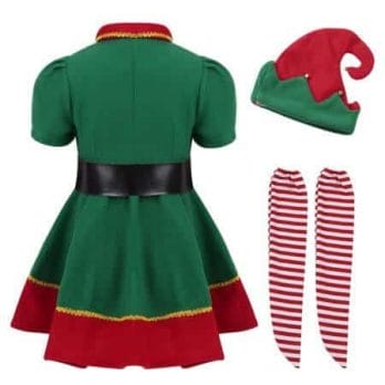 2019 green Elf Girls christmas Costume Festival Santa Clause for Girls New Year chilren clothing Fancy Dress Xmas Party Dress 2
