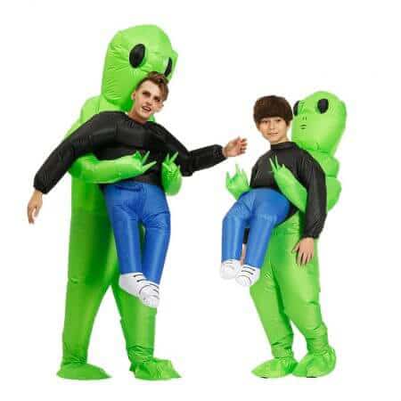 New Purim Scary Green Inflatable Alien costume Cosplay Mascot Inflatable Monster suit Party  Halloween Costume for Kids Adult