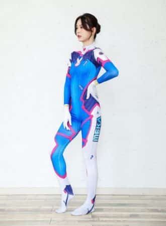 3D-Druck Overwatch D.VA Bodysuit Kostüm für Frauen in Übergröße 6