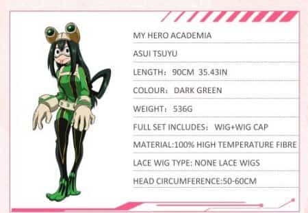 Stylish My Hero Academia Asui Tsuyu Green Wig 5