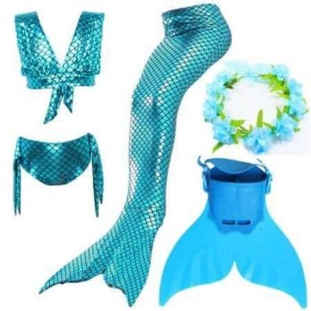 Swimmable Children Mermaid Tails With Monofin Fin Bikinis Set Girls Kids Swimsuit Mermaid Tail Cosplay Costume for Girl Swimming 3